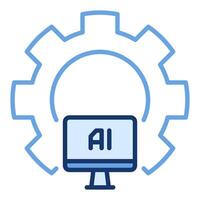 équipement et artificiel intelligence ordinateur vecteur ai coloré icône ou symbole