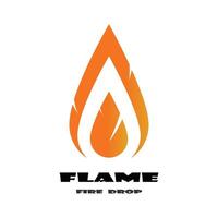 modèle de logo de flamme de feu icône vectorielle concept de logo de pétrole, de gaz et d'énergie vecteur