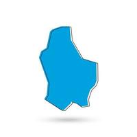 Vector illustration de la carte bleue du Luxembourg sur fond blanc