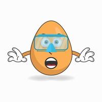 le personnage de la mascotte des œufs plonge. illustration vectorielle vecteur