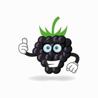 personnage de mascotte de raisin avec une expression de sourire. illustration vectorielle vecteur