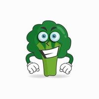 personnage de mascotte de brocoli avec expression de sourire. illustration vectorielle vecteur