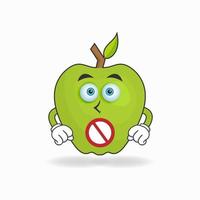 le personnage mascotte de pomme avec une expression sans voix. illustration vectorielle vecteur