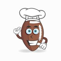 le personnage mascotte du football américain devient chef. illustration vectorielle vecteur