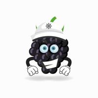 le personnage mascotte raisin devient capitaine. illustration vectorielle vecteur