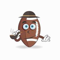 personnage de mascotte de football américain fumant. illustration vectorielle vecteur