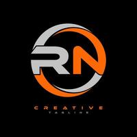 rn lettre logo conception sur noir Contexte. rn Créatif initiales lettre logo concept. rn lettre conception. pro vecteur