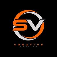 sv lettre logo conception sur noir Contexte. sv Créatif initiales lettre logo concept. sv lettre conception. pro vecteur