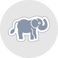 l'éléphant glyphe multicolore autocollant icône vecteur