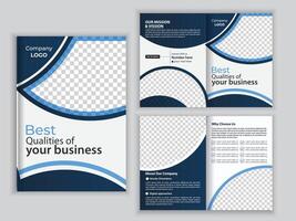 affaires commercialisation bifold brochure conception, entreprise affaires couverture page annuel rapport. vecteur