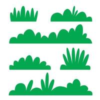Facile plat vert herbe dessin animé ensemble vecteur