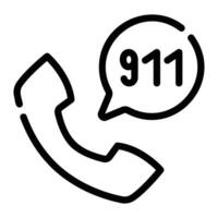 911 appel ligne icône Contexte blanc vecteur