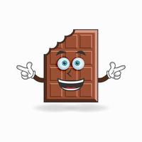 personnage de mascotte au chocolat avec une expression de sourire. illustration vectorielle vecteur