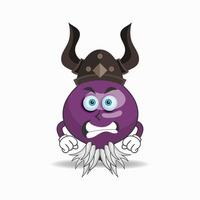 le personnage mascotte de l'oignon violet devient un combattant. illustration vectorielle vecteur