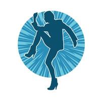 silhouette de une femelle Danseur dans action pose. silhouette de une svelte femme dans dansant pose. vecteur