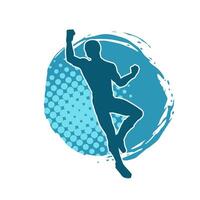 silhouette de une sportif homme dans fonctionnement pose. silhouette de une Masculin courir pose. vecteur