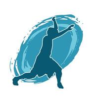 silhouette de une Masculin Danseur dans action pose. silhouette de une svelte homme dans dansant pose. vecteur