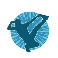 silhouette de une Masculin Danseur dans action pose. silhouette de une svelte homme dans dansant pose. vecteur