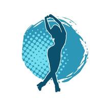 silhouette de une femelle Danseur Faire main supporter pose. silhouette de une femme dansant pose. vecteur