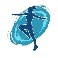 silhouette de svelte femelle Faire exercer. silhouette de une sportif femme Faire Gym faire des exercices pose. vecteur