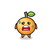 le dessin animé de la fatigue des fruits orange vecteur