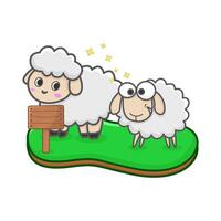 mouton avec planche illustration vecteur