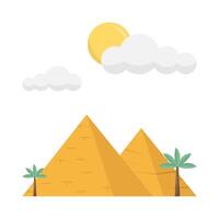 pyramide, Soleil été, paume arbre avec chameau illustration vecteur