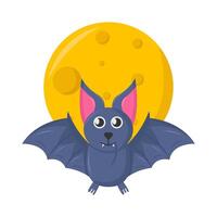 chauve souris avec plein lune illustration vecteur