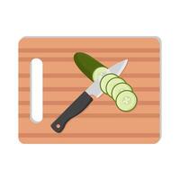 couteau avec concombre dans Coupe planche illustration vecteur