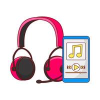 casque de musique avec mp3 la musique illustration vecteur