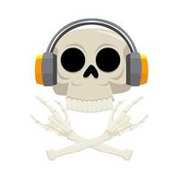 casque de musique dans crâne avec OS illustration vecteur