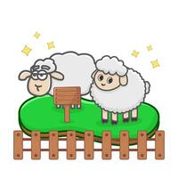 mouton dans ferme illustration vecteur