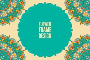 conception de cadre de fleurs avec mandala vecteur