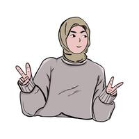 vecteur illustration de une hijab femme