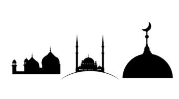 vecteur collection de mosquée silhouette des illustrations