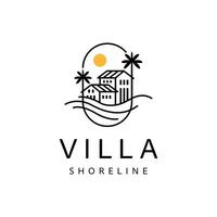 villa logo. recours plage logo conception modèle vecteur illustration