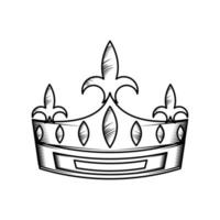 icône antique de la couronne vecteur