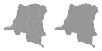 démocratique république de le Congo carte avec administratif divisions. vecteur illustration.