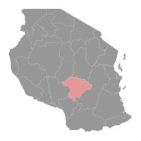 iringa Région carte, administratif division de Tanzanie. vecteur illustration.