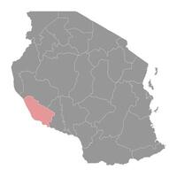 Rukwa Région carte, administratif division de Tanzanie. vecteur illustration.