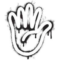 vaporisateur peint graffiti Arrêtez main icône pulvérisé isolé avec une blanc Contexte. vecteur