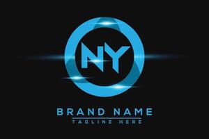 New York bleu logo conception. vecteur logo conception pour entreprise.