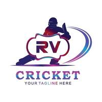 RV criquet logo, vecteur illustration de criquet sport.