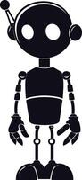 ai généré silhouette mignonne robot noir Couleur seulement plein corps vecteur