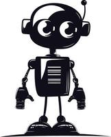 ai généré silhouette mignonne robot noir Couleur seulement plein corps vecteur