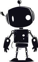 ai généré silhouette mignonne robot noir Couleur seulement plein corps vecteur