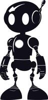 ai généré silhouette mignonne robot noir Couleur seulement plein corps vecteur