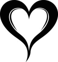 ai généré silhouette cœur l'amour logo symbole noir Couleur seulement vecteur