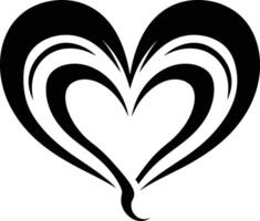 ai généré silhouette cœur l'amour logo symbole noir Couleur seulement vecteur