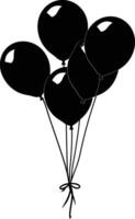 ai généré silhouette ballon fête noir Couleur seulement vecteur